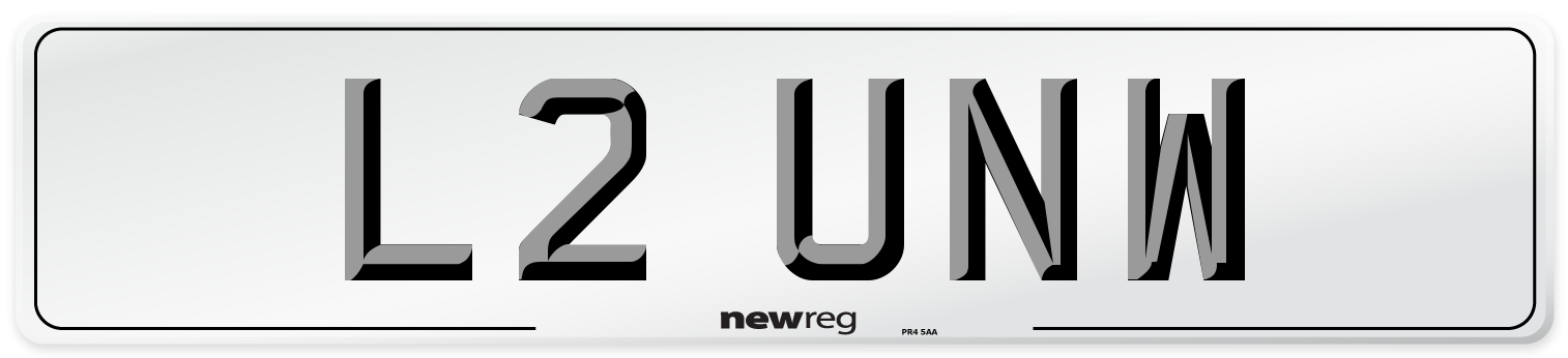 L2 UNW Number Plate from New Reg